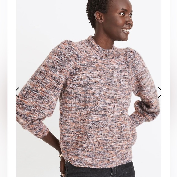 Madewell Space-Dyed Eaton Puff-Sleeve Pullover Sweater - Picture 3 of 9